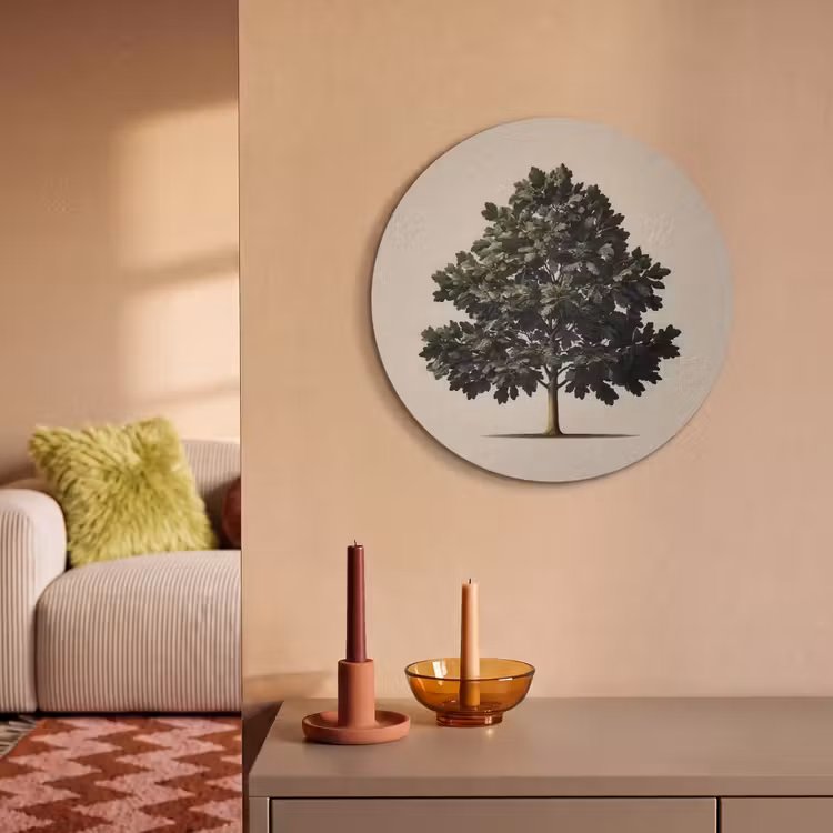 Akoestisch schilderij rond - Eikenboom - Schaduw - Egaal — 3