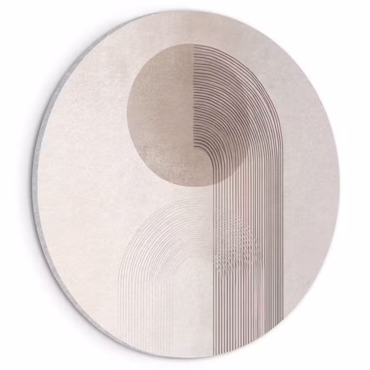 Akoestisch schilderij rond - Minimalistisch - Cirkel - Lichtgrijs — 1