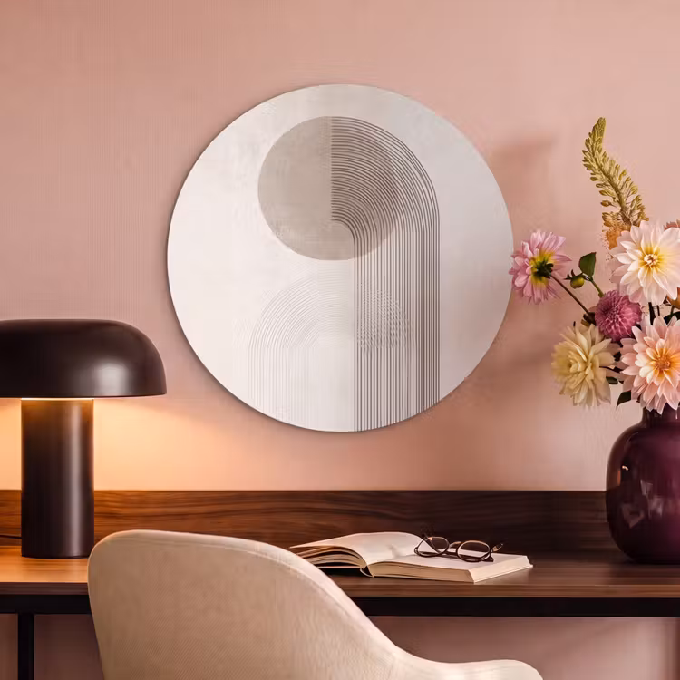 Akoestisch schilderij rond - Minimalistisch - Cirkel - Lichtgrijs — 2