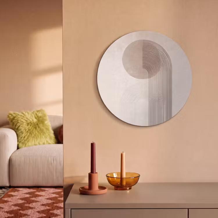 Akoestisch schilderij rond - Minimalistisch - Cirkel - Lichtgrijs — 3