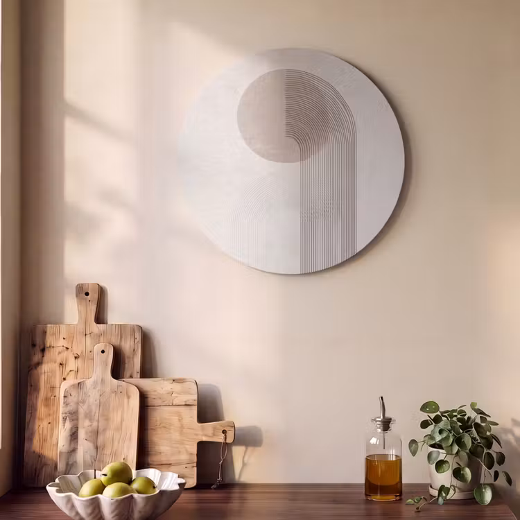 Akoestisch schilderij rond - Minimalistisch - Cirkel - Lichtgrijs — 4