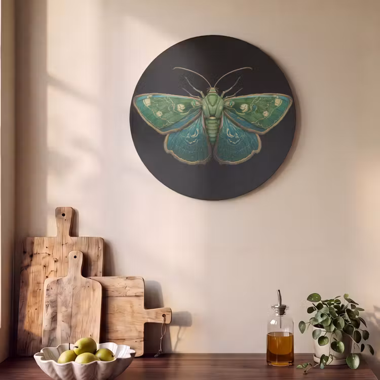 Akoestisch schilderij rond - Mot - Levendig - Groen — 4