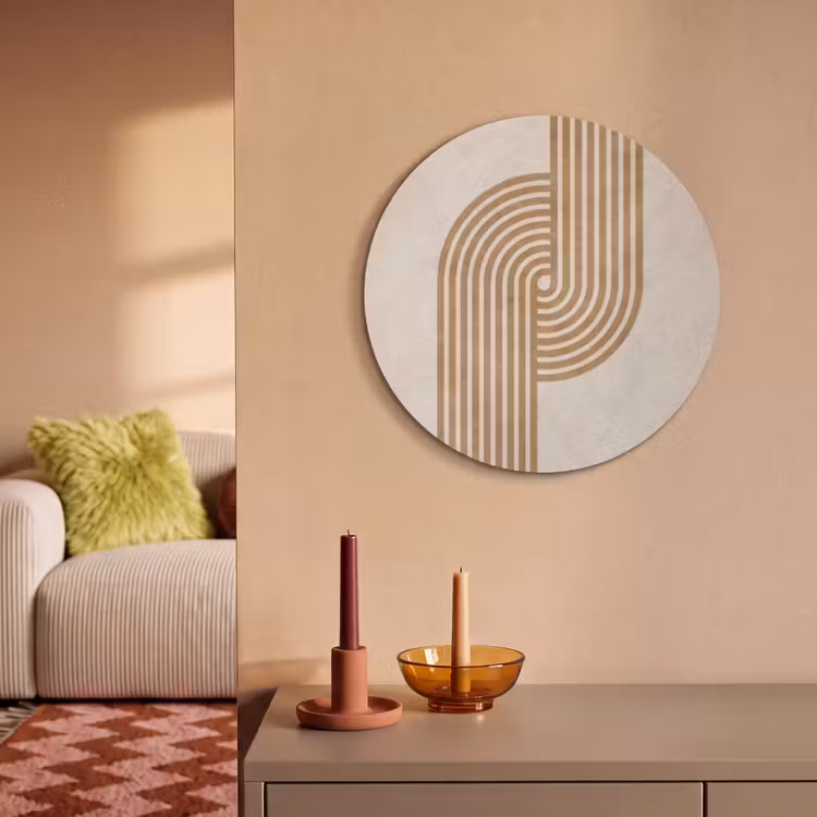 Akoestisch schilderij rond - Symmetrische bocht - Koperkleurig — 3