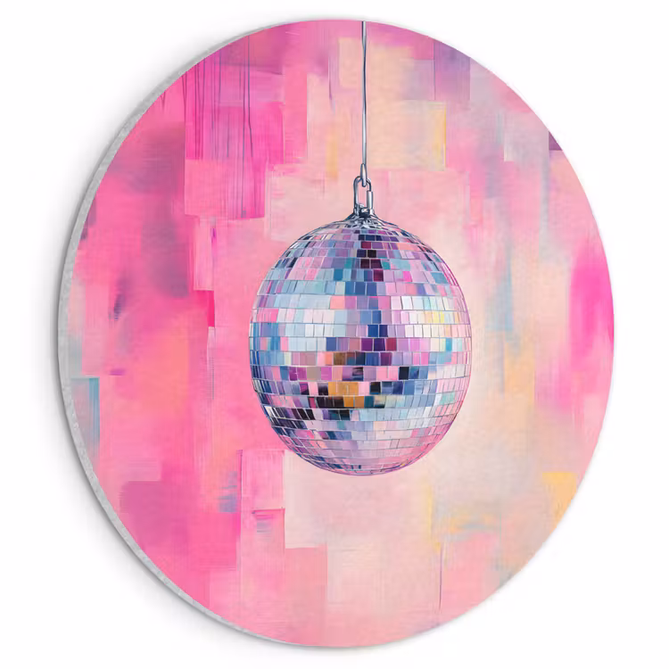 Akoestisch schilderij rond - Discobal - Pink - Verf — 1