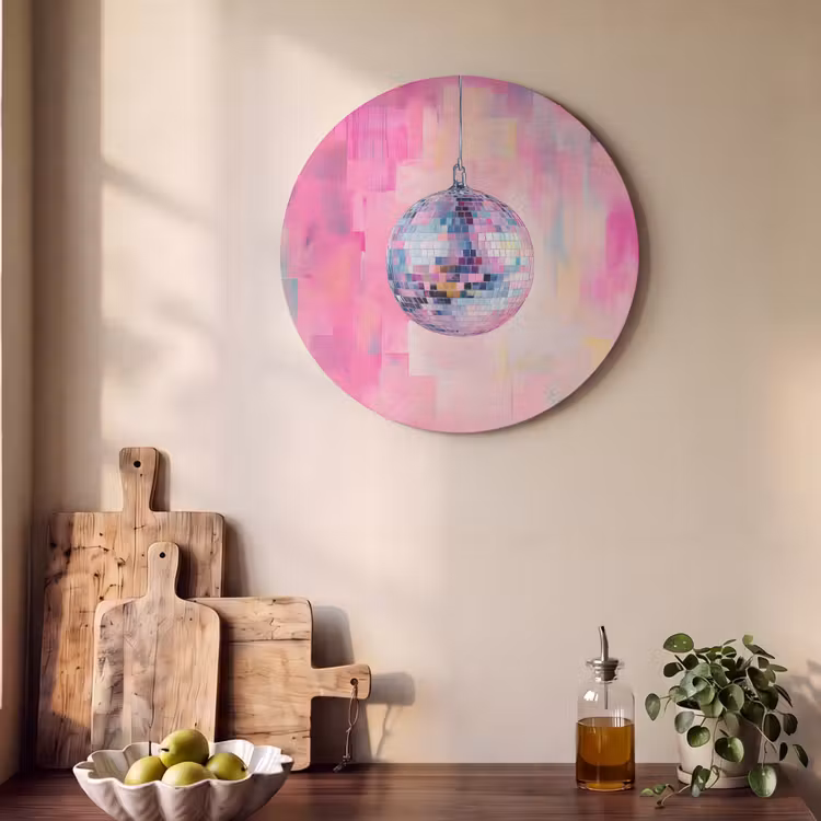 Akoestisch schilderij rond - Discobal - Pink - Verf — 4