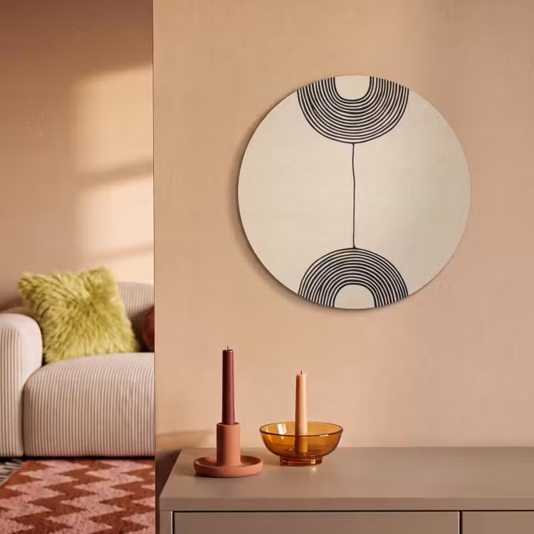 Akoestisch schilderij rond - Geometrische bogen - Minimalistisch - Symmetrisch — 3