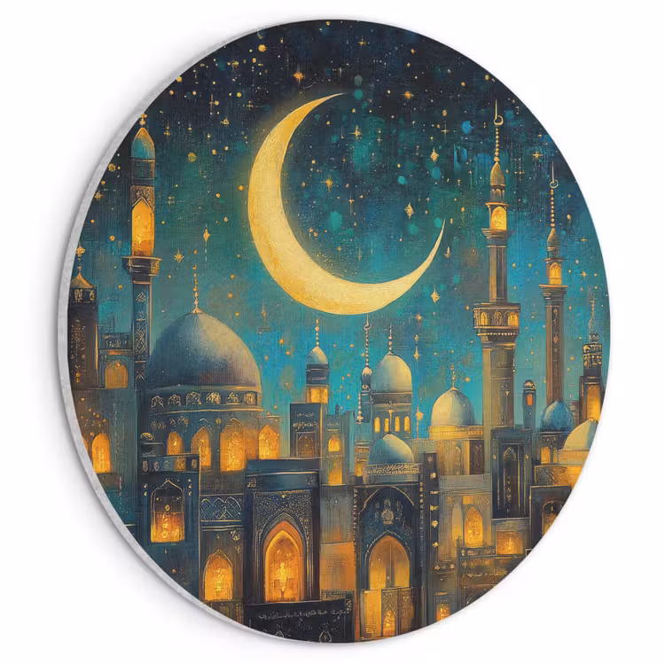 Akoestisch schilderij rond - Islamitisch - Moskee - Ramadan - Islam — 1