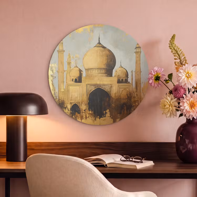 Akoestisch schilderij rond - Moskee - Goud - Arabisch - Ramadan - Islamitische — 2