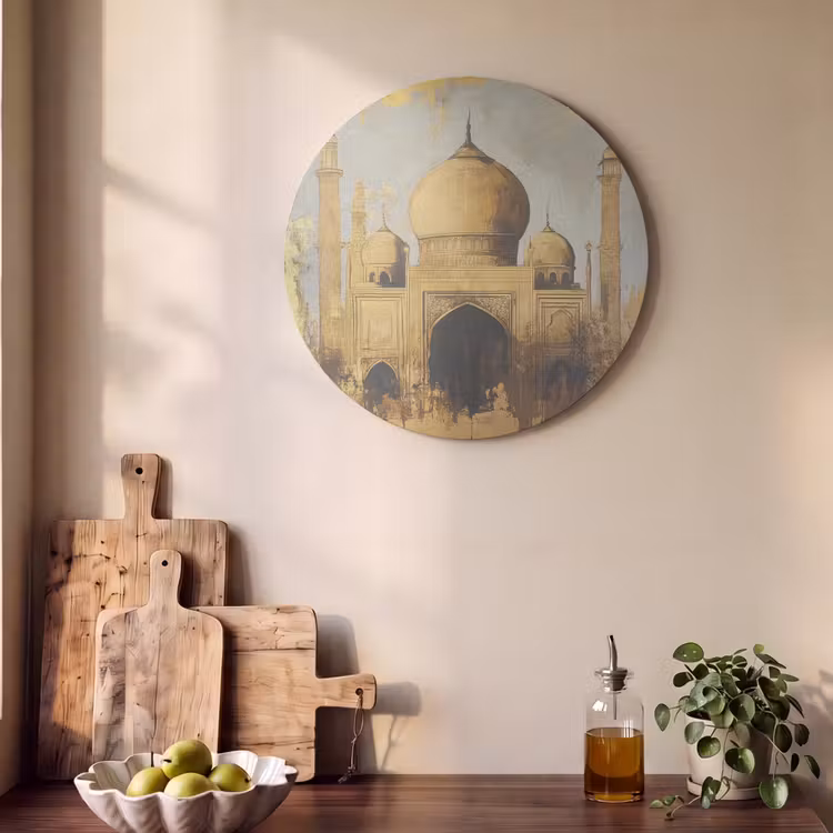 Akoestisch schilderij rond - Moskee - Goud - Arabisch - Ramadan - Islamitische — 4