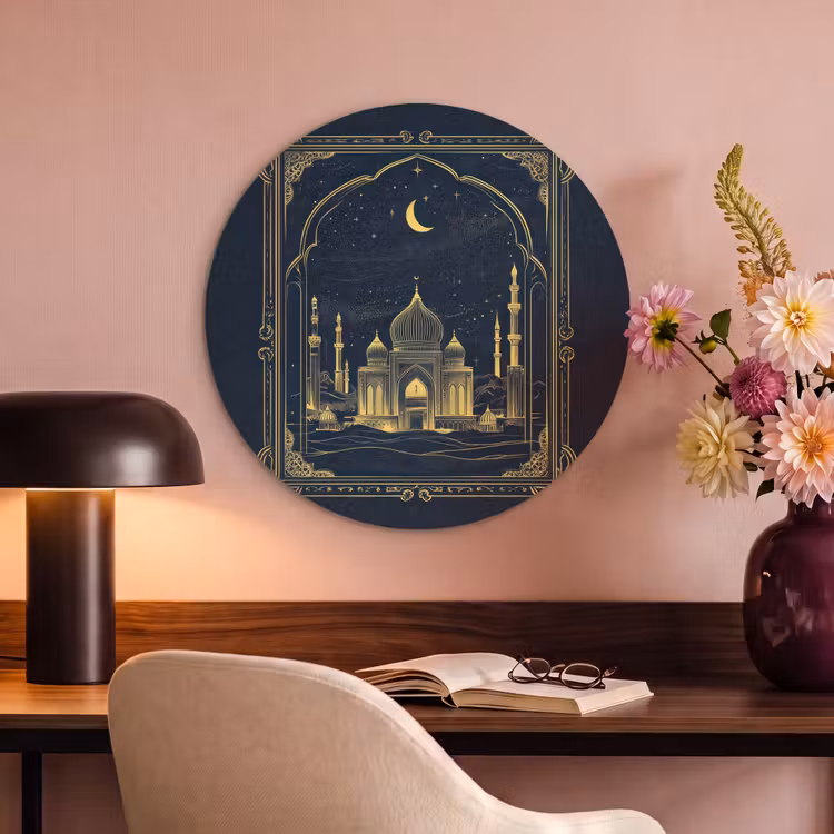 Akoestisch schilderij rond - Moskee - Islam - Goud - Ramadan - Islamitische — 2