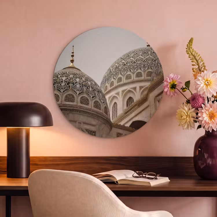 Akoestisch schilderij rond - Mozaïekkoepels - Gouden spitsen - Islamitisch — 2