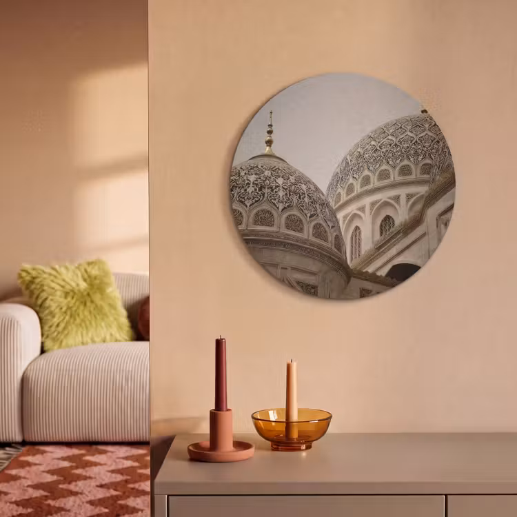 Akoestisch schilderij rond - Mozaïekkoepels - Gouden spitsen - Islamitisch — 3