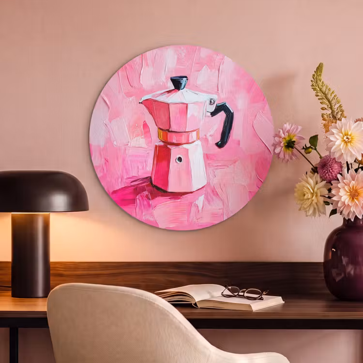 Akoestisch schilderij rond - Roze - Verf - Coffee — 2