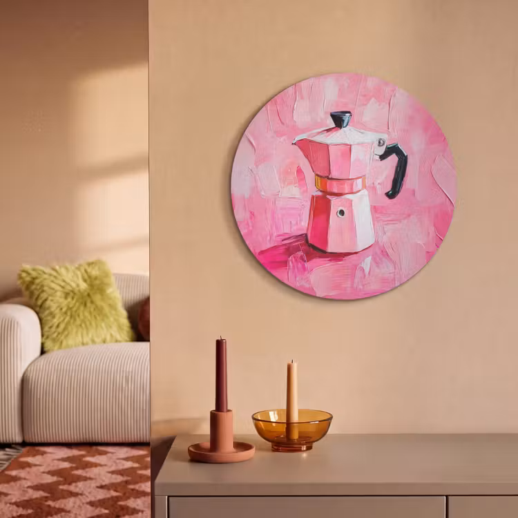 Akoestisch schilderij rond - Roze - Verf - Coffee — 3