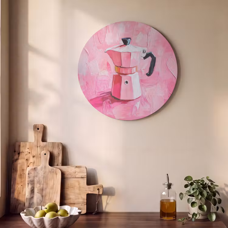 Akoestisch schilderij rond - Roze - Verf - Coffee — 4