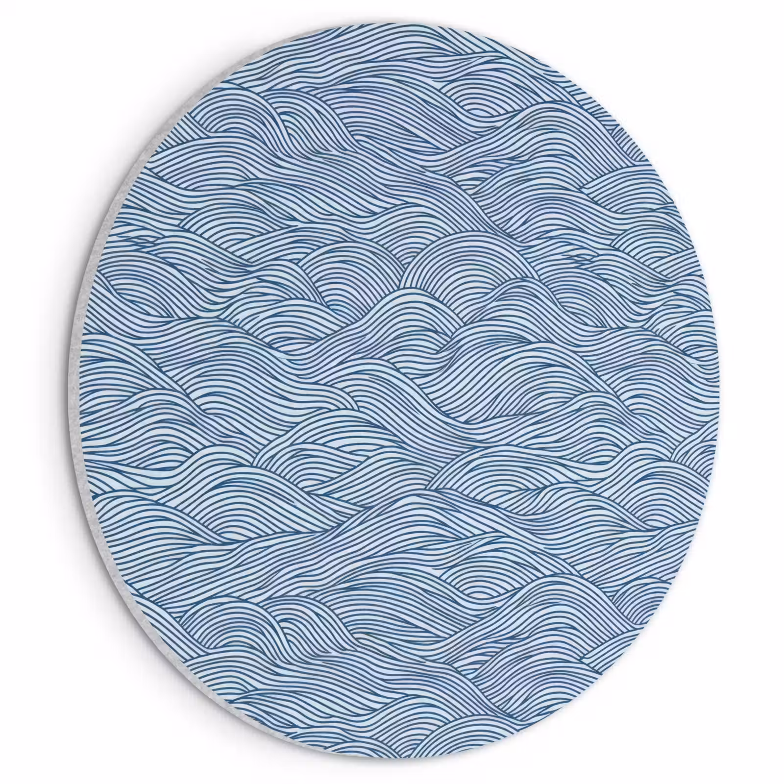 Akoestisch schilderij rond - Golven - Ritmisch - Blauw — 1