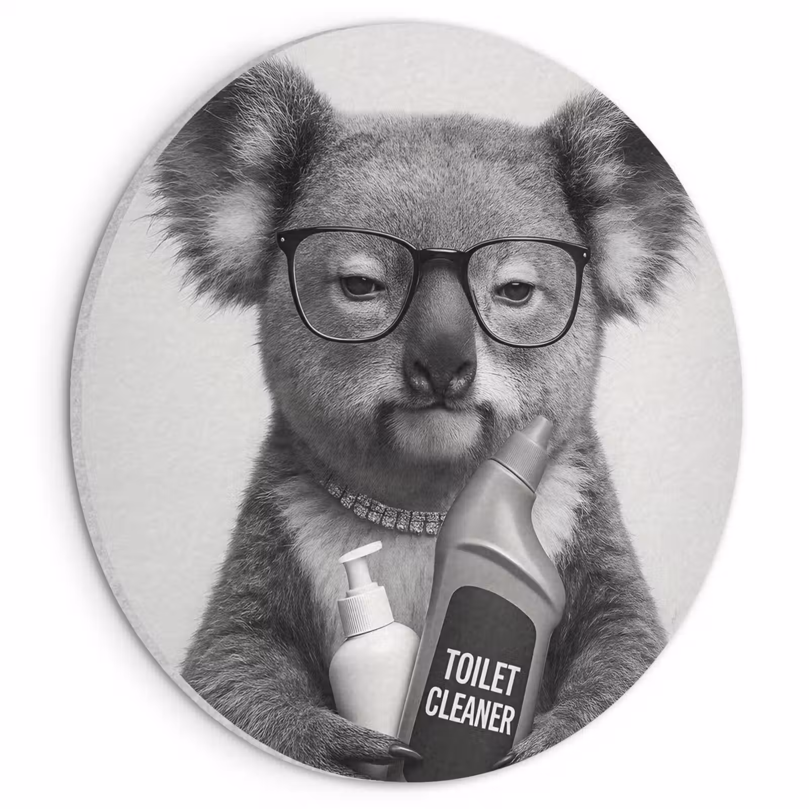Akoestisch schilderij rond - Koala - Bril - Toilet — 1