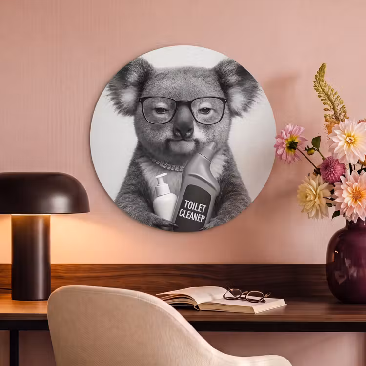 Akoestisch schilderij rond - Koala - Bril - Toilet — 2