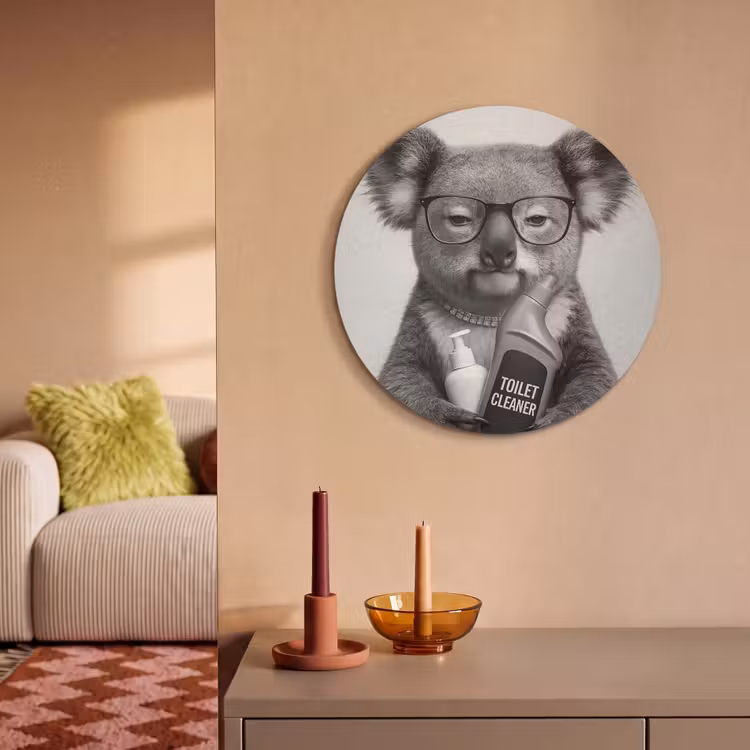 Akoestisch schilderij rond - Koala - Bril - Toilet — 3