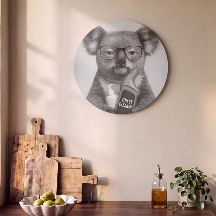 Akoestisch schilderij rond - Koala - Bril - Toilet — 4