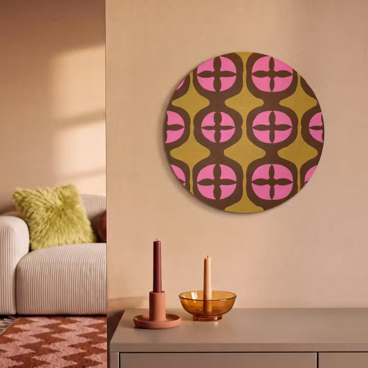 Akoestisch schilderij rond - Modern - Patroon - Roze — 3
