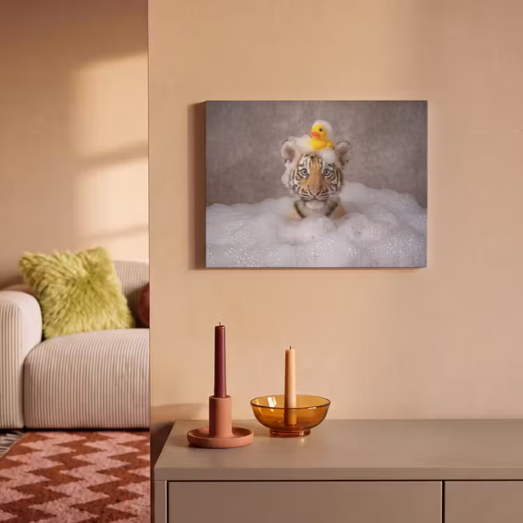 Akoestisch schilderij - Welpje - Bad - Geel — 2