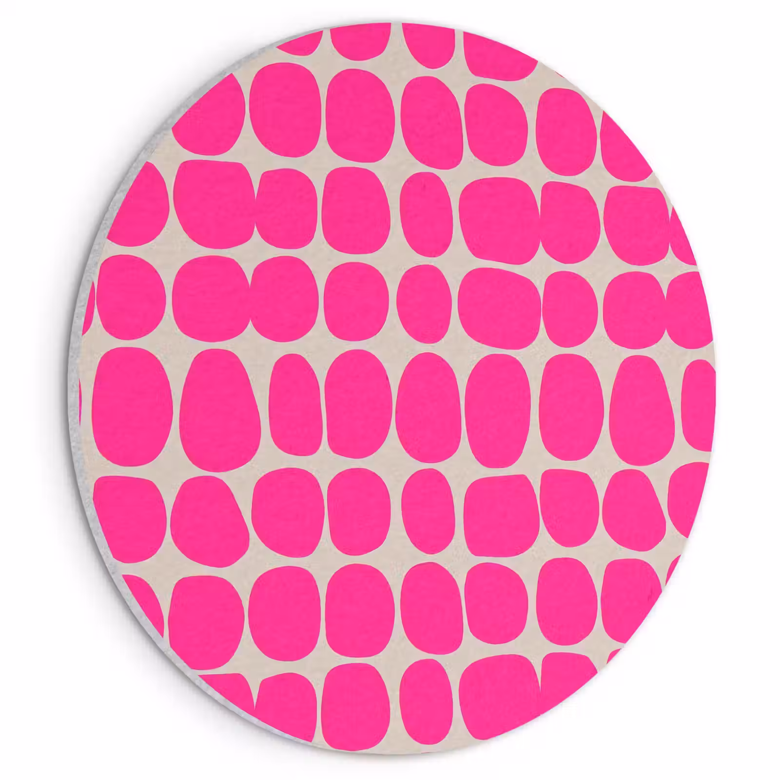 Akoestisch schilderij rond - Stippen - Patroon - Roze — 1