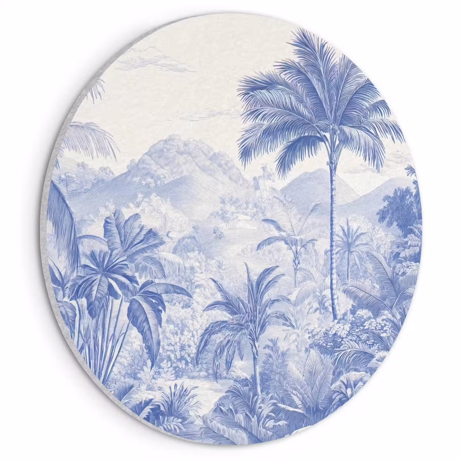 Akoestisch schilderij rond - Tropisch - Jungle - Blauw — 1