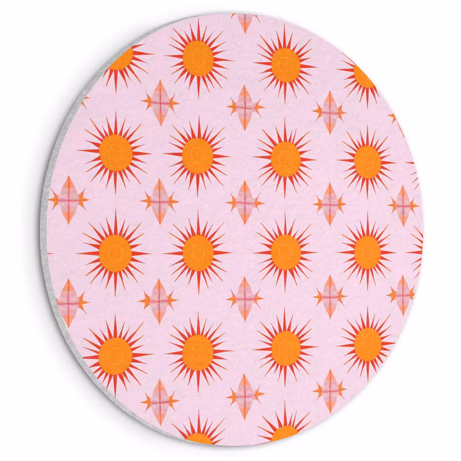 Akoestisch schilderij rond - Zon - Patroon - Roze — 1