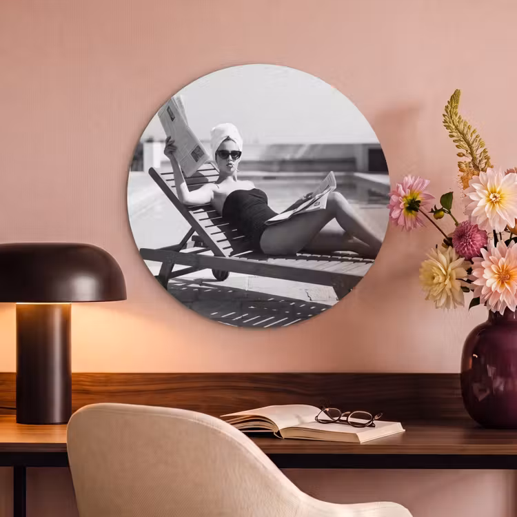 Akoestisch schilderij rond - Glamour - Modern - Zwart - Wit — 2