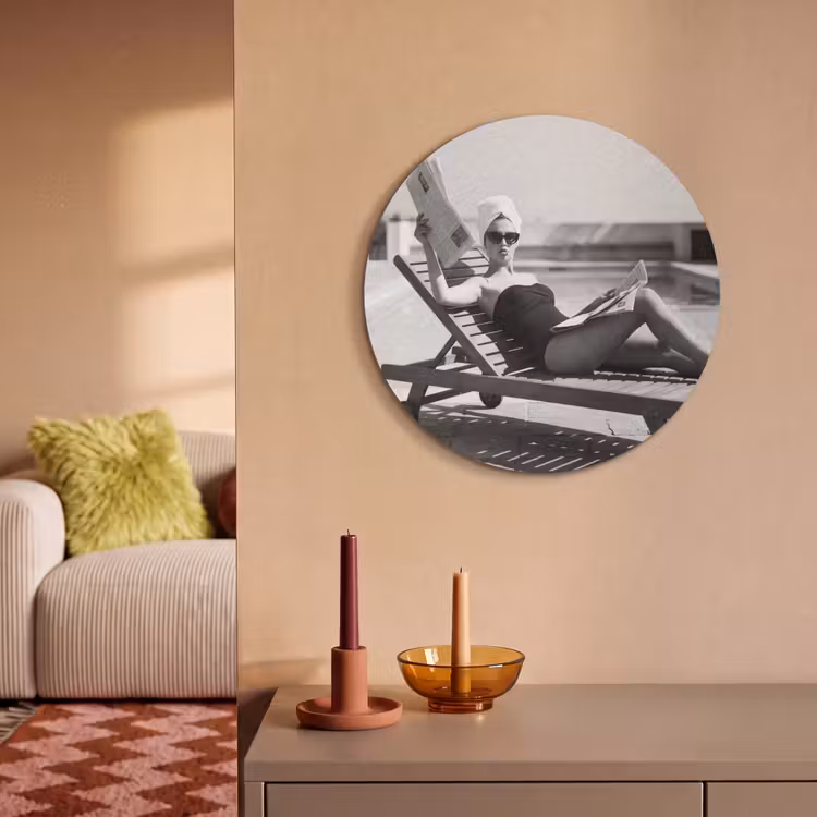 Akoestisch schilderij rond - Glamour - Modern - Zwart - Wit — 3