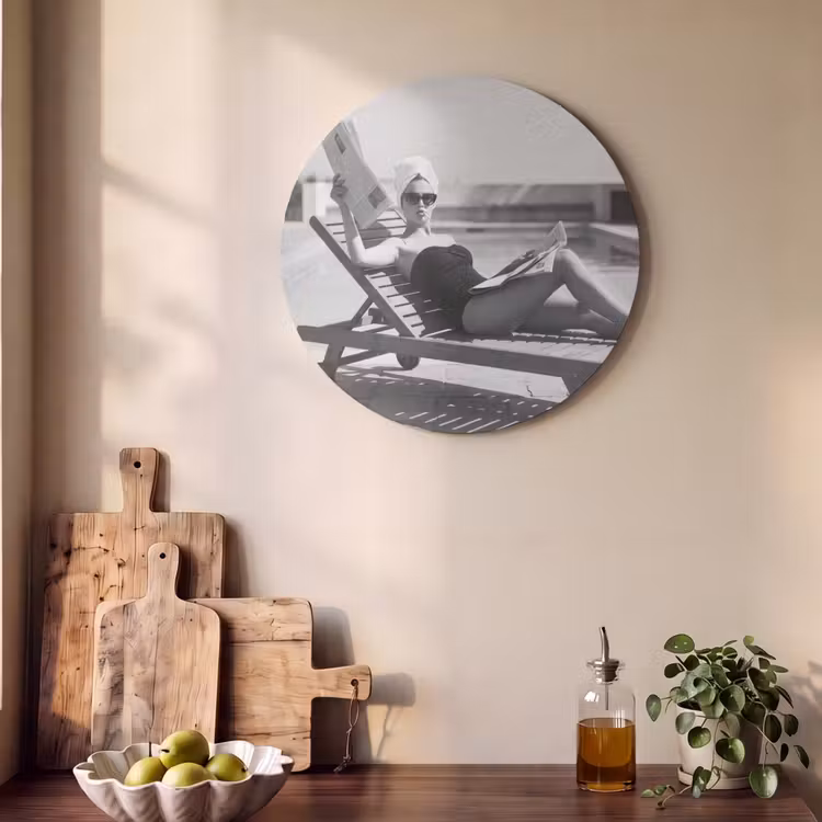 Akoestisch schilderij rond - Glamour - Modern - Zwart - Wit — 4