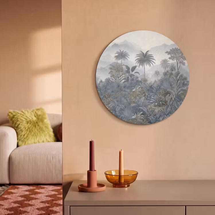Akoestisch schilderij rond - Jungle - Landschap - Blauw — 3