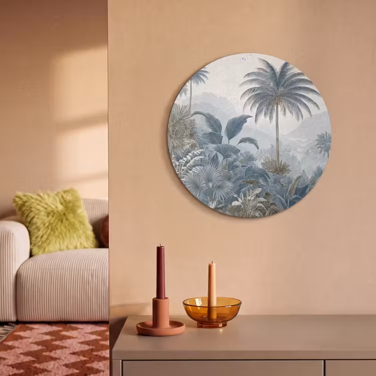Akoestisch schilderij rond - Jungle - Modern - Blauw - Groen — 3