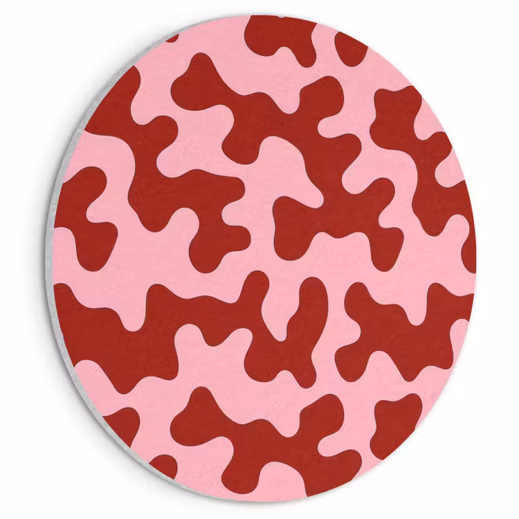 Akoestisch schilderij rond - Modern - Abstract - Rood — 1