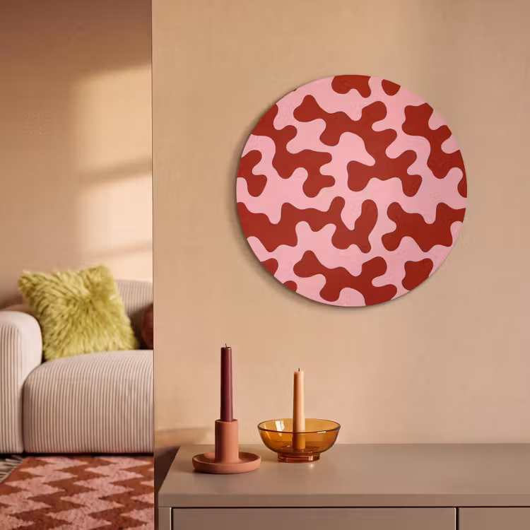Akoestisch schilderij rond - Modern - Abstract - Rood — 3