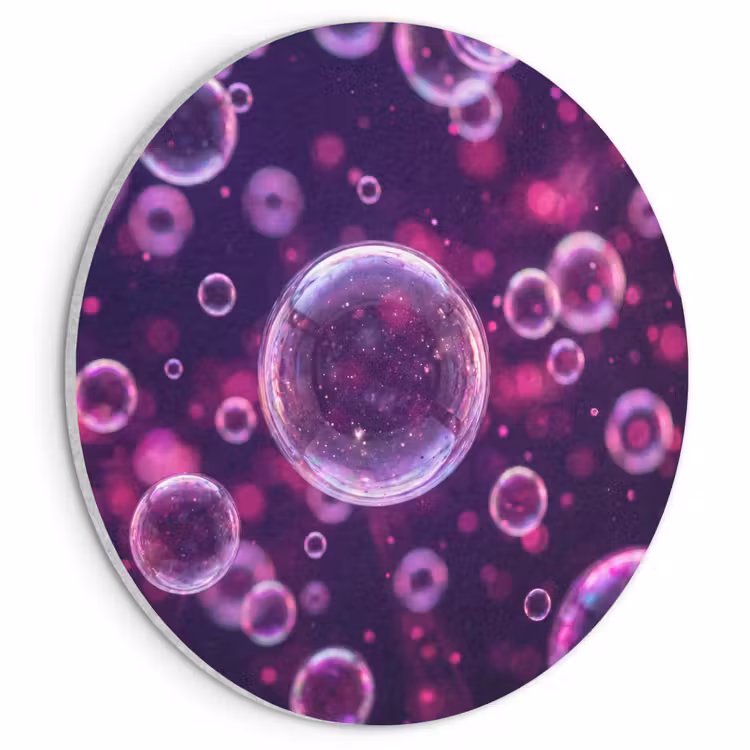 Akoestisch schilderij rond - Paars - Bubbels - Schuim — 1