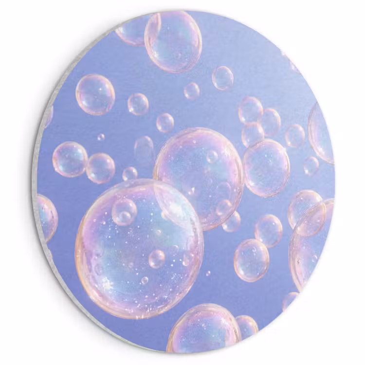 Akoestisch schilderij rond - Pastel - Bubbels - Dromerig — 1