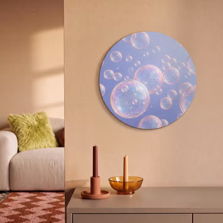 Akoestisch schilderij rond - Pastel - Bubbels - Dromerig — 3
