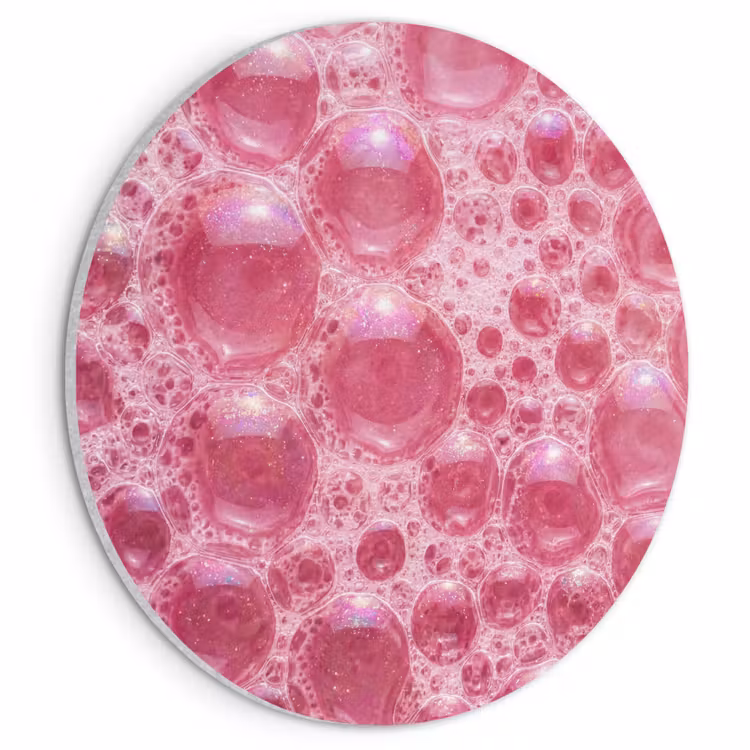 Akoestisch schilderij rond - Roze - Schuim - Bubbels — 1