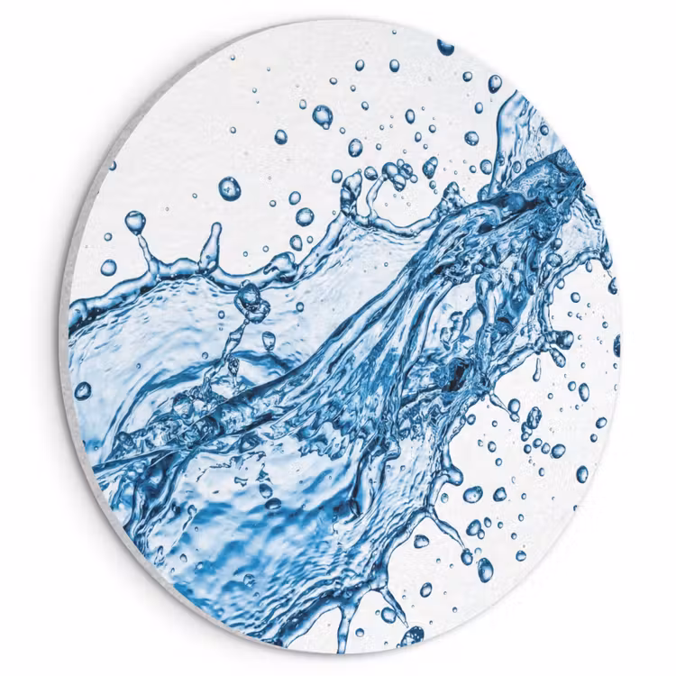 Akoestisch schilderij rond - Spash - Water - Blauw — 1