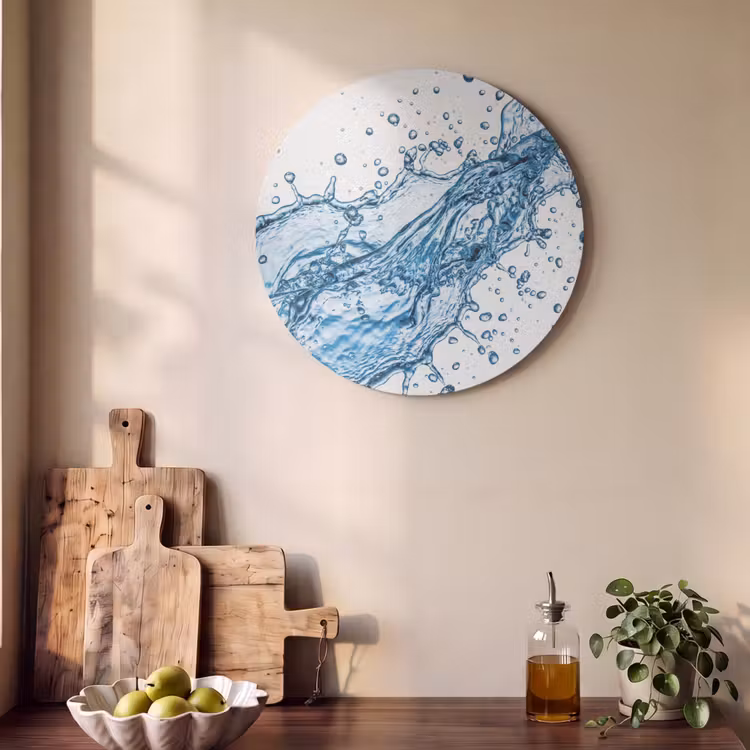 Akoestisch schilderij rond - Spash - Water - Blauw — 4