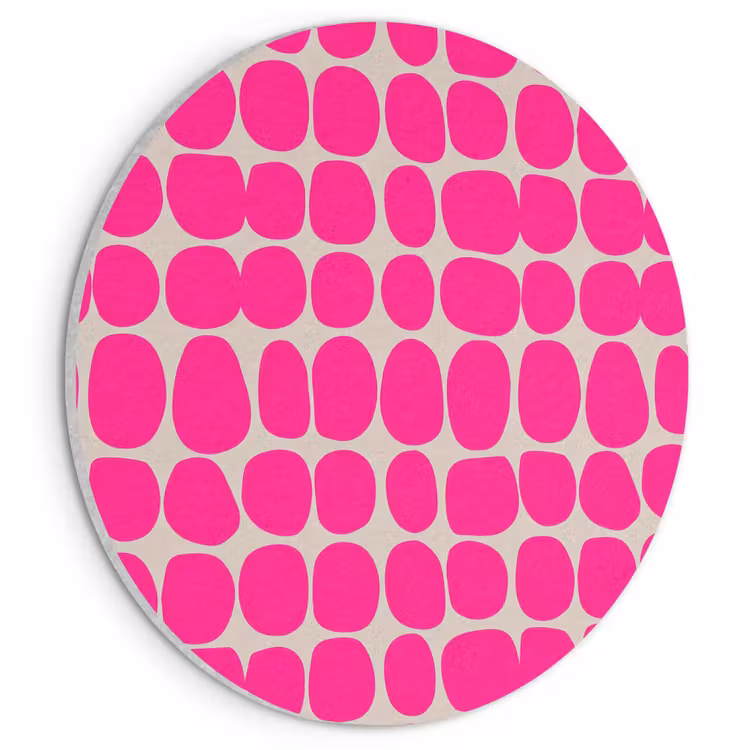 Akoestisch schilderij rond - Stippen - Patroon - Roze — 1