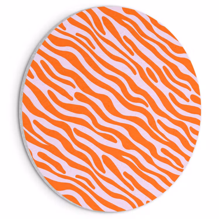 Akoestisch schilderij rond - Strepen - Dynamisch - Oranje — 1