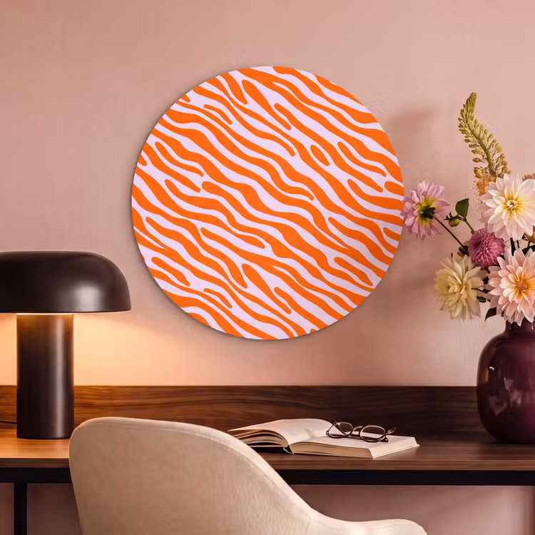 Akoestisch schilderij rond - Strepen - Dynamisch - Oranje — 2