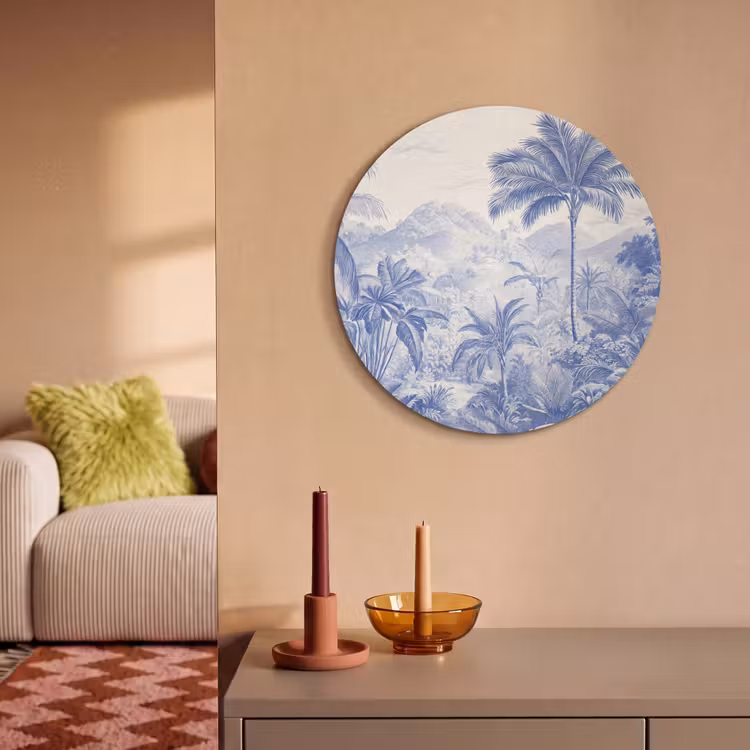 Akoestisch schilderij rond - Tropisch - Jungle - Blauw — 3