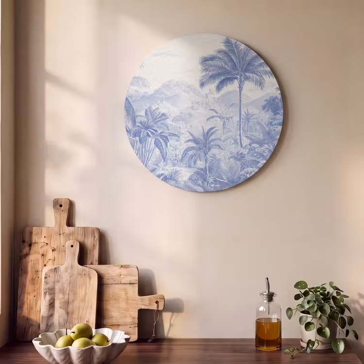Akoestisch schilderij rond - Tropisch - Jungle - Blauw — 4