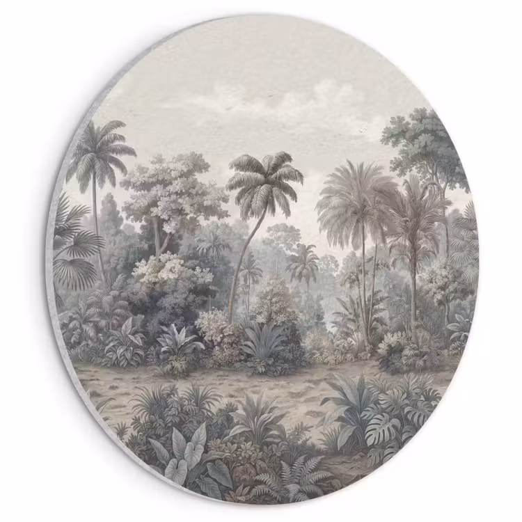 Akoestisch schilderij rond - Tropisch - Landschap - Illustratie — 1