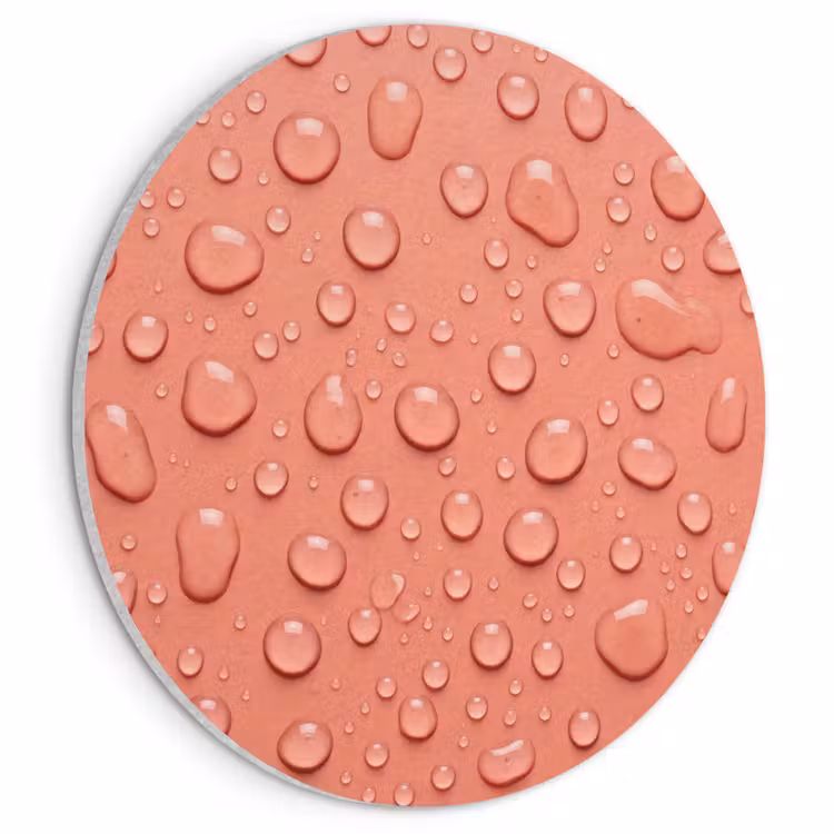 Akoestisch schilderij rond - Water - Druppels - Roze — 1