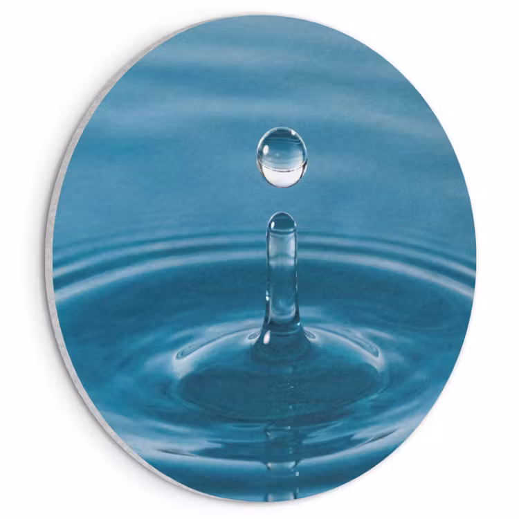 Akoestisch schilderij rond - Waterdruppel - Water - Oppervlakte — 1